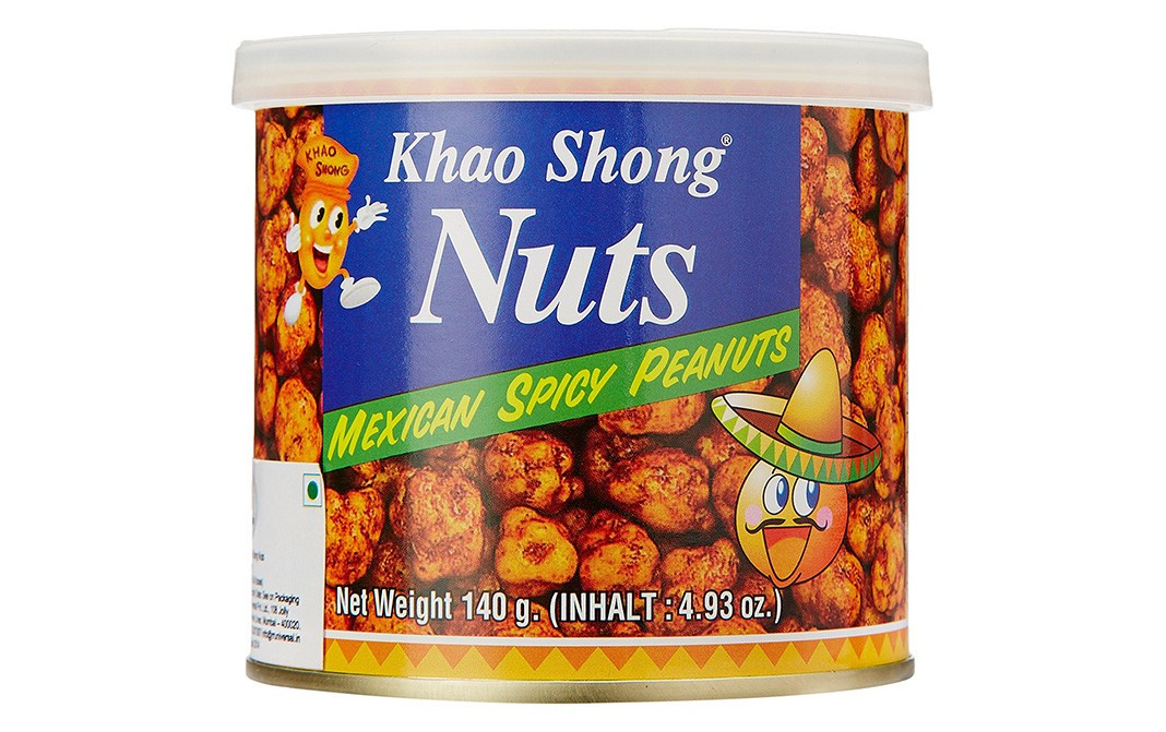 Khao Shong Nuts Mexican Spicy Peanuts   Plastic Container  140 grams